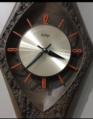 Vintage Mid Century Modern Wall Clock By Burwood Products