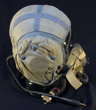 RAF 50s - 60s Aircraft Pilot Flight Helmet & Oxygen Mask set 8