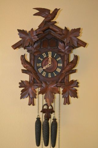 Antique German Black Forest Quail Cuckoo Clock
