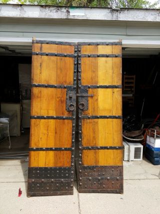 1700s Vintage Oak Doors Old Heavy Wood Doors 85long 2 25in Wide Doors