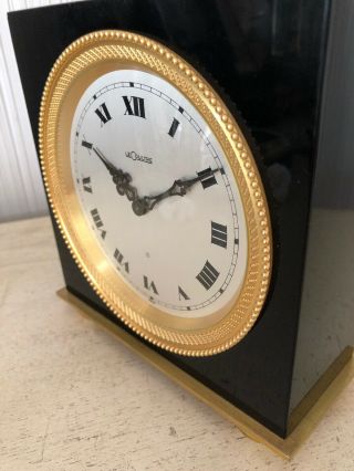 Vintage Swiss Jaeger - LeCoultre 8 Day 11 Jewel Table Mantle Clock Black & Gold 10