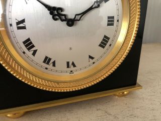 Vintage Swiss Jaeger - LeCoultre 8 Day 11 Jewel Table Mantle Clock Black & Gold 2