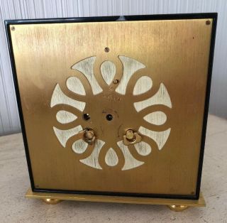 Vintage Swiss Jaeger - LeCoultre 8 Day 11 Jewel Table Mantle Clock Black & Gold 6