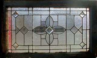 Antique American Stained Glass Transom Window 36 X 22 Architectural Salvage