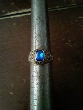 Vintage United States Air Force Gold Tone Blue Stone Ring Sz 6
