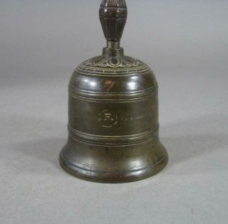 Antique Tibetan Buddhist Bronze Bell,  19C,  Characters,  Patina 5