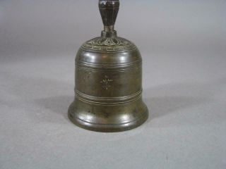 Antique Tibetan Buddhist Bronze Bell,  19C,  Characters,  Patina 6