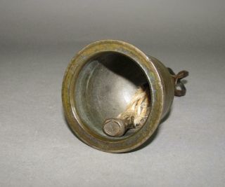 Antique Tibetan Buddhist Bronze Bell,  19C,  Characters,  Patina 9