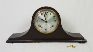 1930s Antique Sessions Wind - Up Mantle Clock - 8 Day Model Chime Pendulum & Key