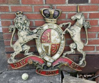 Large British Royal Coat Of Arms - Vintage Royal Warrant Crest Signed