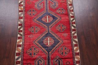 Antique Geometric RED Qashqai Persian Tribal Oriental Hand - made Wool Rug 5 ' x9 ' 3