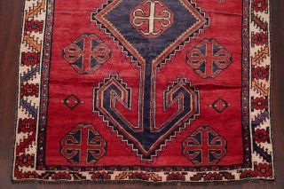 Antique Geometric RED Qashqai Persian Tribal Oriental Hand - made Wool Rug 5 ' x9 ' 5