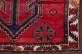 Antique Geometric RED Qashqai Persian Tribal Oriental Hand - made Wool Rug 5 ' x9 ' 6