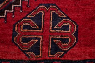 Antique Geometric RED Qashqai Persian Tribal Oriental Hand - made Wool Rug 5 ' x9 ' 7