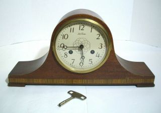 Vintage Seth Thomas Chime Mantle Clock With Key And Weight Serviced