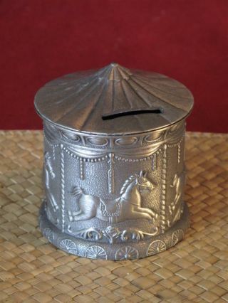 Old Metal Merry Go Round Piggy Bank …nice collector’s item 3