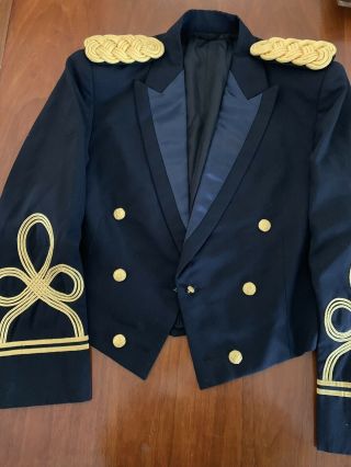 Us Army Vintage Navy Gold Military Officer Mess Dress Dinner Jacket Coat Sz 40
