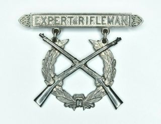 Pristine Riveted Two Piece Wwi Usmc Expert Rifleman Qualification Badge U.  S