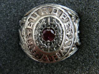 1950 925 Sterling Usa Army Europe School Class College University Ring Sz 11