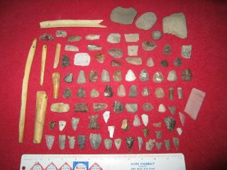 Group Of Prehistoric Native Plains Artifacts (stanley Co. ,  South Dakota)