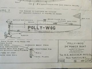 H.  E.  Boucher,  Polly Wog boat Plan and Outboard,  vintage steam engine. 2