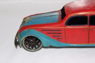 ANTIQUE 1930S RARE PAYA AIRFLOW WIND UP TIN LITHO CAR No Tippco Bing Marklin 2