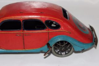 ANTIQUE 1930S RARE PAYA AIRFLOW WIND UP TIN LITHO CAR No Tippco Bing Marklin 3