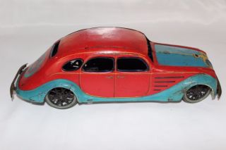 ANTIQUE 1930S RARE PAYA AIRFLOW WIND UP TIN LITHO CAR No Tippco Bing Marklin 5