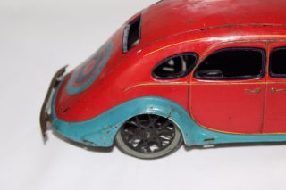 ANTIQUE 1930S RARE PAYA AIRFLOW WIND UP TIN LITHO CAR No Tippco Bing Marklin 6