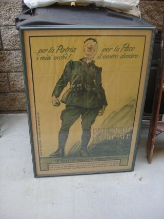 World War 1 Italian Poster - " For The Country - My Eyes,  For Peace "