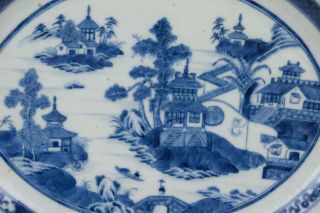 36,  5 Cm / 14.  6 Inch Antique Oval Chinese Export Porcelain Platter 18th Century.