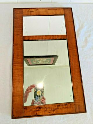 Gorgeous Antique Tiger Maple Framed Mirror Measures 19 1/2 " By 11 5/8 "