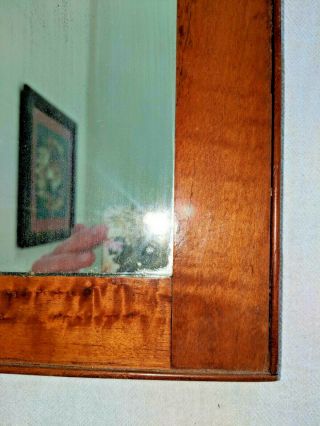 Gorgeous Antique Tiger Maple Framed Mirror Measures 19 1/2 
