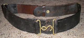 Swiss Army: Very Rare Antique Military Leather Belt With Hook Clasp Ord.  1817