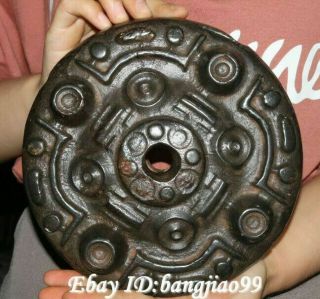 Hongshan Culture Meteorite Iron (black Magnet) Sided People Beast Pattern Statue