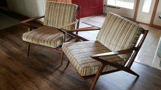 Selig Mid - Century Modern Z Lounge Chairs By Poul Jensen In Orig Cond.