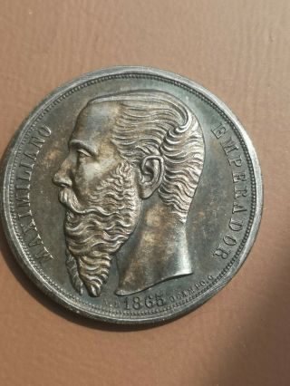 Mexico 1865 Maximillian,  Silver Medal Restoration Of Order Of Guadaloupe