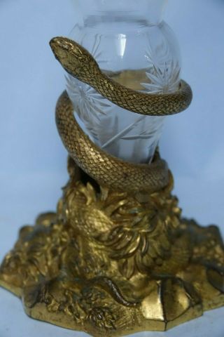 FINE QUALITY EARLY GILT BRONZE SNAKE STAND EPERGNE 1849 - VERY RARE - L@@K 2
