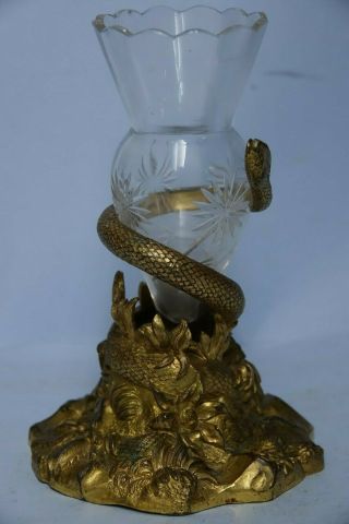 FINE QUALITY EARLY GILT BRONZE SNAKE STAND EPERGNE 1849 - VERY RARE - L@@K 3