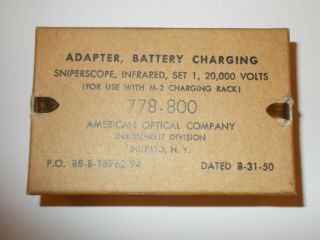 Rare/original Korean War Era M3 Infrared Sniper Scope " Battery Charging Adapter "