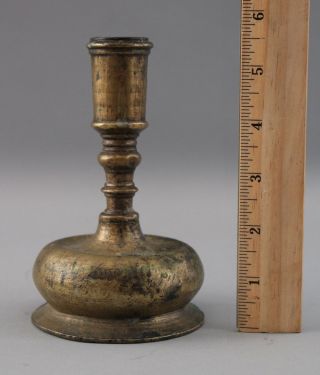 Small Authentic Antique 16th/17th Early Bronze Candlestick Candleholder,  Nr