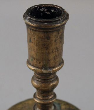 Small Authentic Antique 16th/17th Early Bronze Candlestick Candleholder,  NR 3