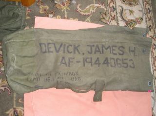 Vintage U.  S.  Duffel Bag 1951 Korean War Period - Named