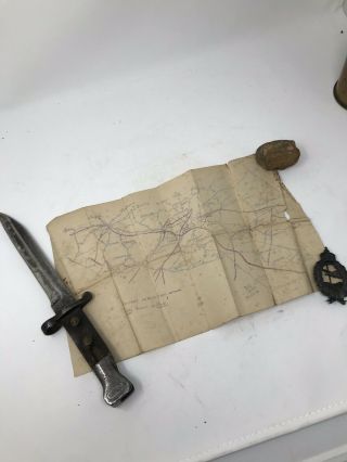 Wwi Hand Drawn Soldier Map Of France Battlefields And German Routes Relic