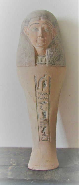 Circa 664 - 332bc Ancient Egyptian Ushabti Shabti With Hieroglyphics