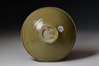 Carved 14th Century Chinese Longquan Celadon Pottery Bowl 2