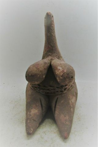 Scarce Circa 6000 - 5400bce Ancient Tel Halaf Seated Terracotta Fertility Figure