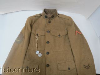 Wwi Us Army Air Service 1st Class Sergeant Tunic Aero Sqdn Dog Tags D.  1916 Named