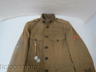 WWI US ARMY AIR SERVICE 1st CLASS SERGEANT TUNIC AERO SQDN DOG TAGS d.  1916 NAMED 2