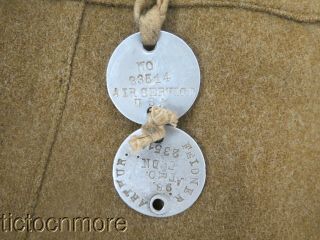 WWI US ARMY AIR SERVICE 1st CLASS SERGEANT TUNIC AERO SQDN DOG TAGS d.  1916 NAMED 3